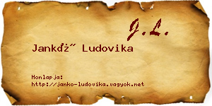 Jankó Ludovika névjegykártya